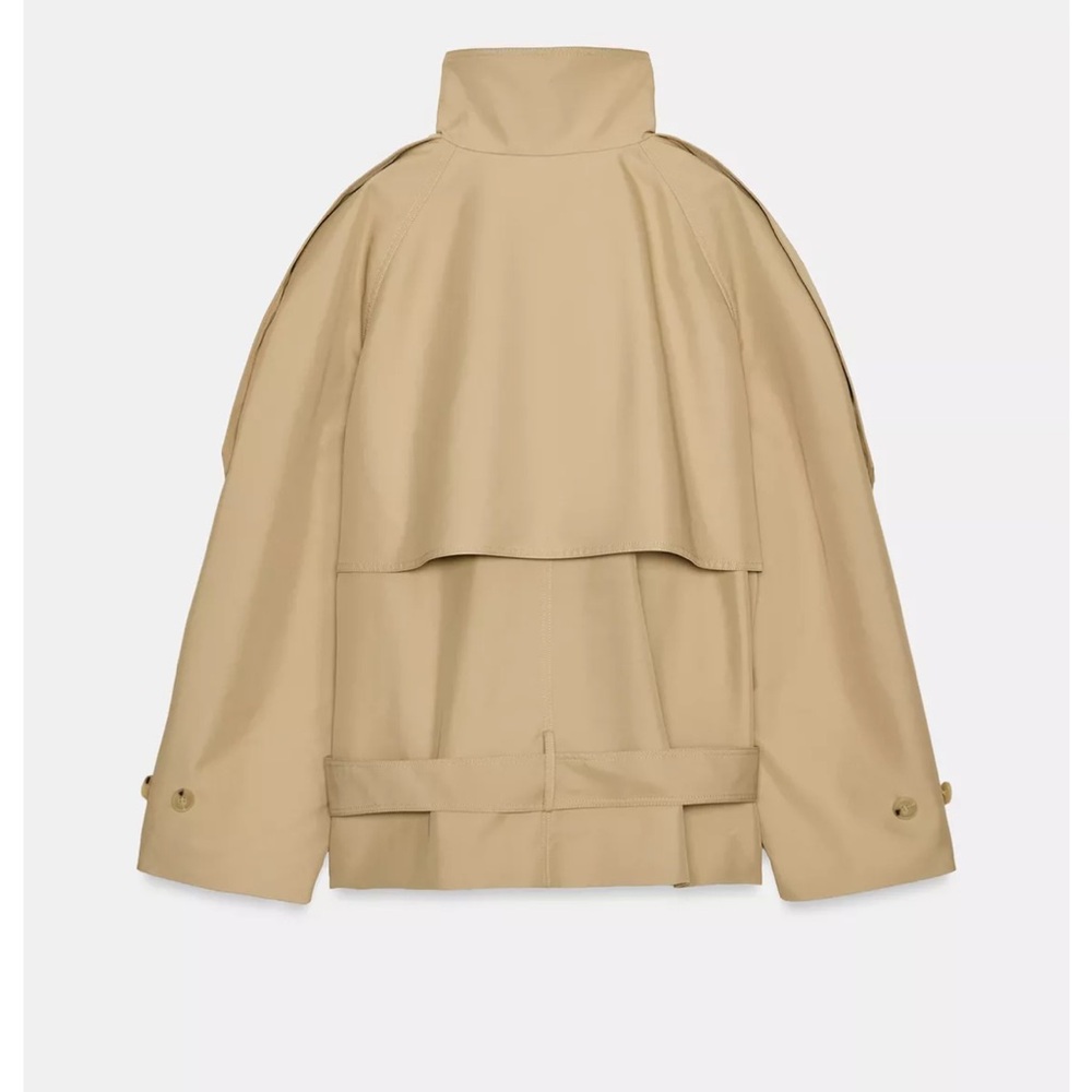ZARA SHORT HIGH NECK TRENCH COAT ZW COLLECTION - Picture 6 of 7